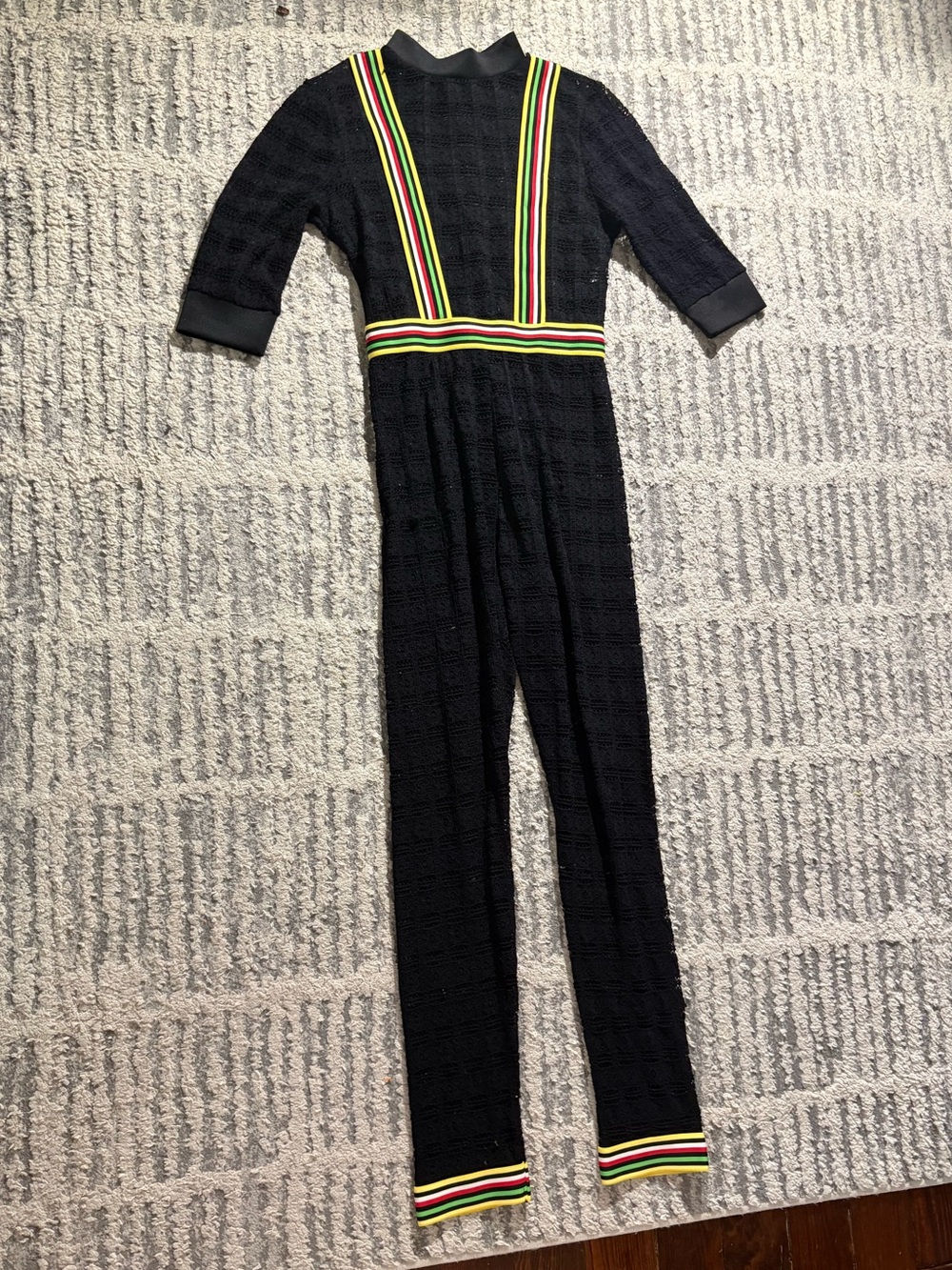 Fashion nova black Jamaican lace sheer jumpsuit sexy size M